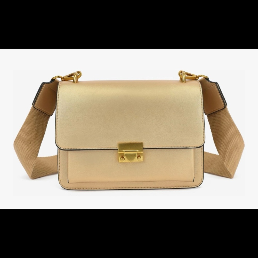 Womens soft gold crossbody bag